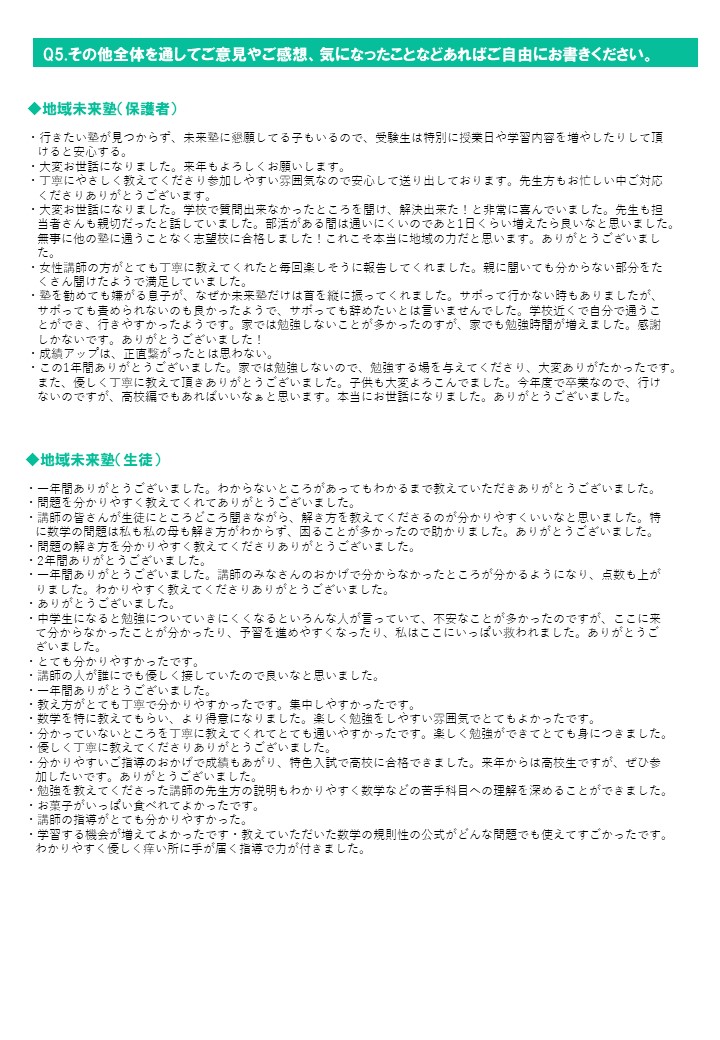 地域未来塾アンケート集計結果3