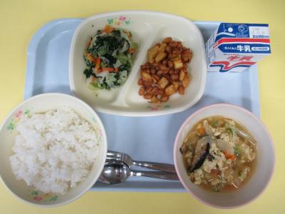 10月20日(月曜日)の給食