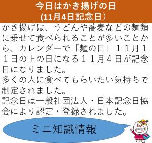 11月4日(火曜日)はかき揚げの日