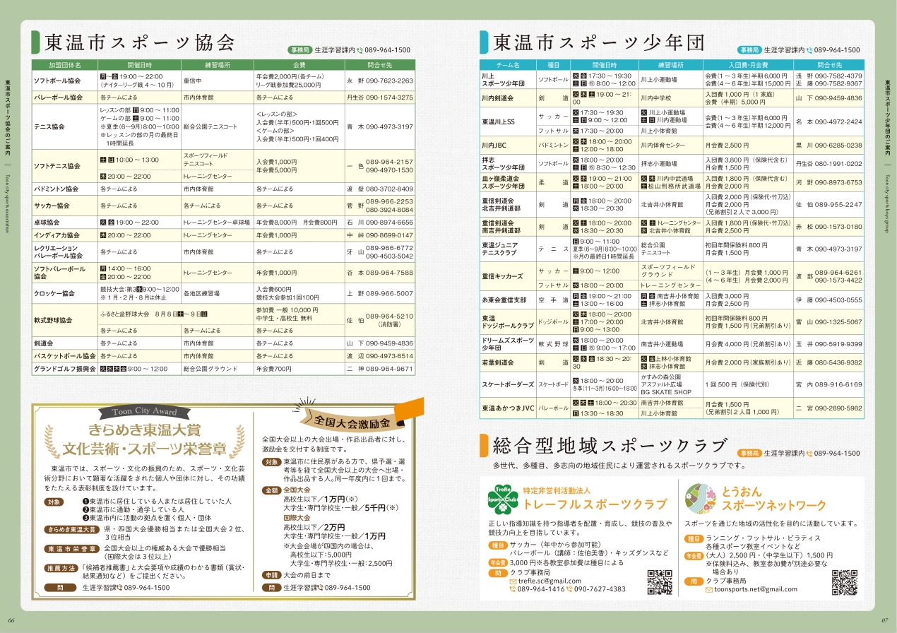3.東温市スポーツ協会・スポーツ少年団・総合型地域スポーツクラブのご案内