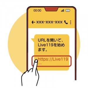 ライブ119へのURLをラップする画像