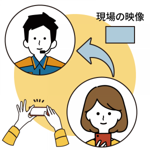 通報者から動画が指令員へ送られる画像
